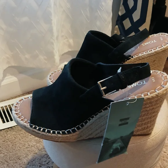 Toms Black Espadrille Wedge Slingback Sandal - Women - Picture 5 of 9